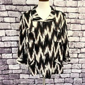 Chico's Button Down 3/4 Sleeve Linen Blouse Size XL